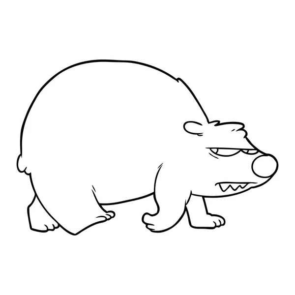 Ilustração Vetorial Urso Zangado Dos Desenhos Animados — Vetor de Stock