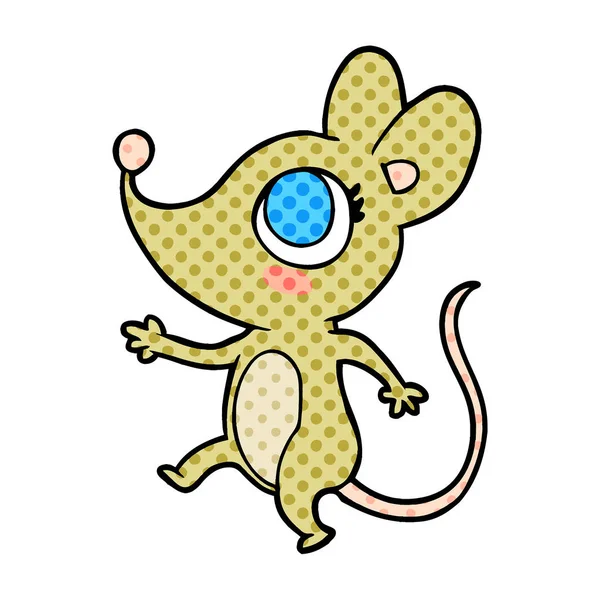 Vector Illustration Cute Cartoon Mouse — Stock Vector