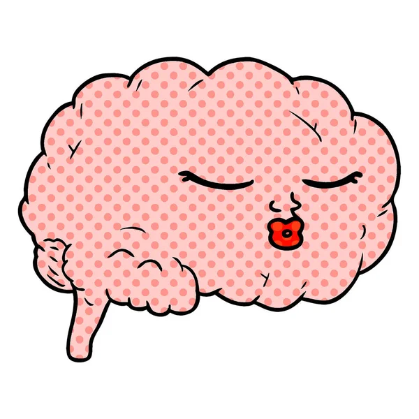 Vector Ilustración Dibujos Animados Cerebro — Archivo Imágenes Vectoriales