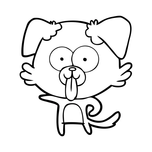 Cão Dos Desenhos Animados Com Língua Saindo —  Vetores de Stock