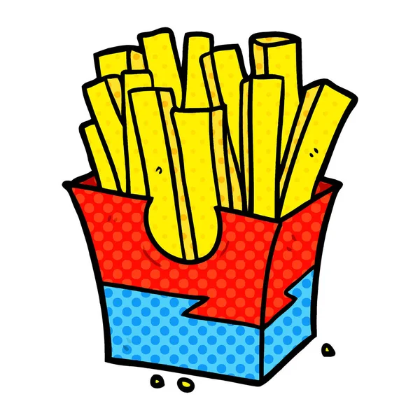 Cartoon Skräpmat Frites — Stock vektor