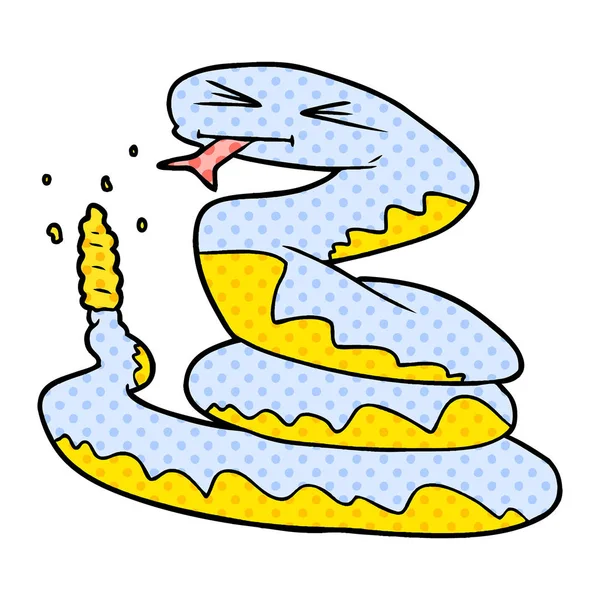 Vektoros Illusztráció Rajzfilm Dühös Csörgőkígyó — Stock Vector