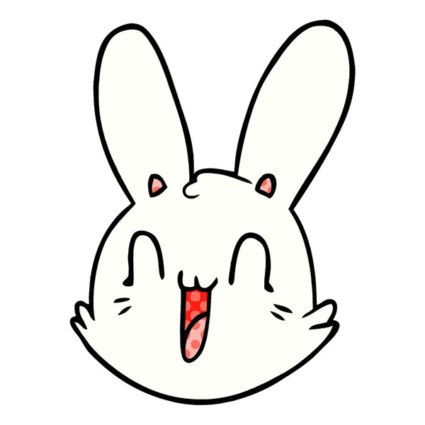 Мультяшне Божевільне Щасливе Обличчя Кролика — стоковий вектор