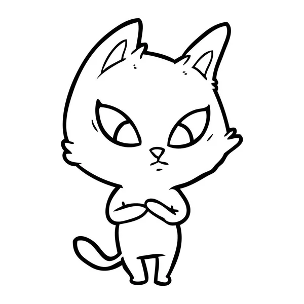 Vector Ilustración Confundido Gato Dibujos Animados — Vector de stock