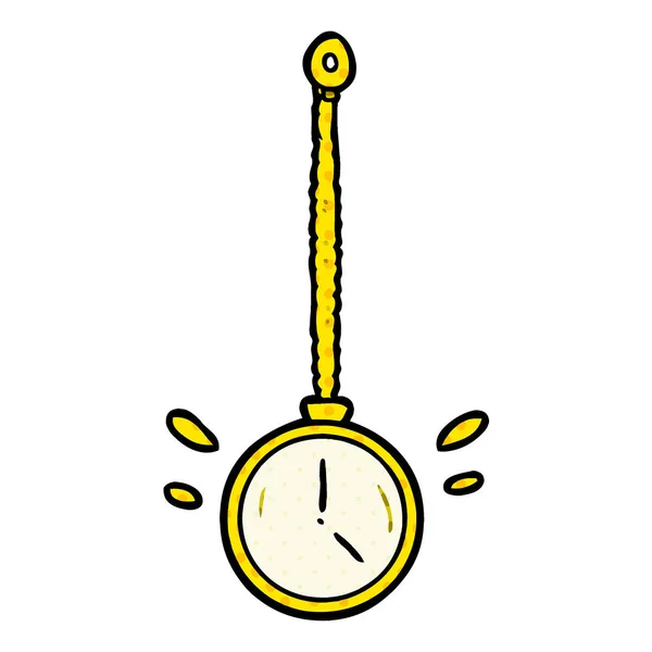 Kreslený Kyvné Zlatý Hypnotizér Hodinky — Stockový vektor