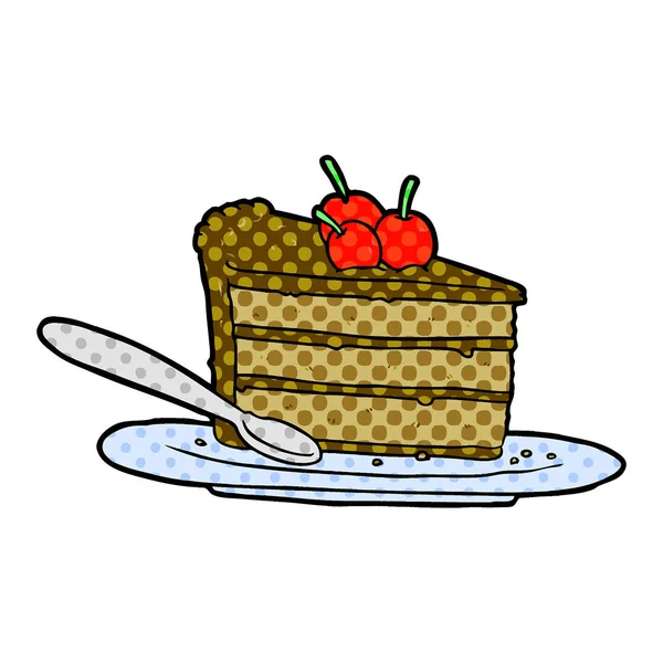 Ein Teures Stück Schokoladenkuchen — Stockvektor