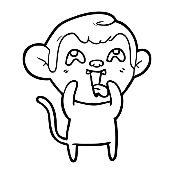 Illustrazione Vettoriale Scimmia Cartone Animato Pazzo — Vettoriale Stock