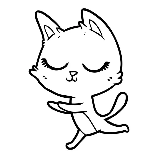 Vektor Ilustrasi Dari Tenang Kartun Kucing - Stok Vektor