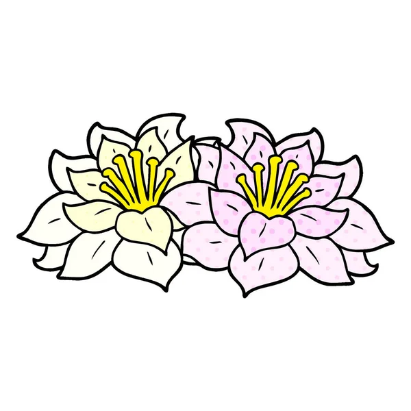 Vector Ilustración Flores Dibujos Animados — Archivo Imágenes Vectoriales