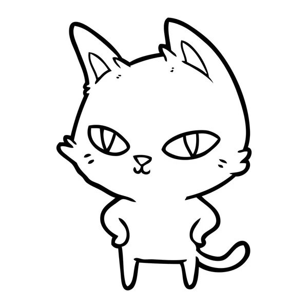 Kreslená Kočka Jasnýma Očima — Stockový vektor