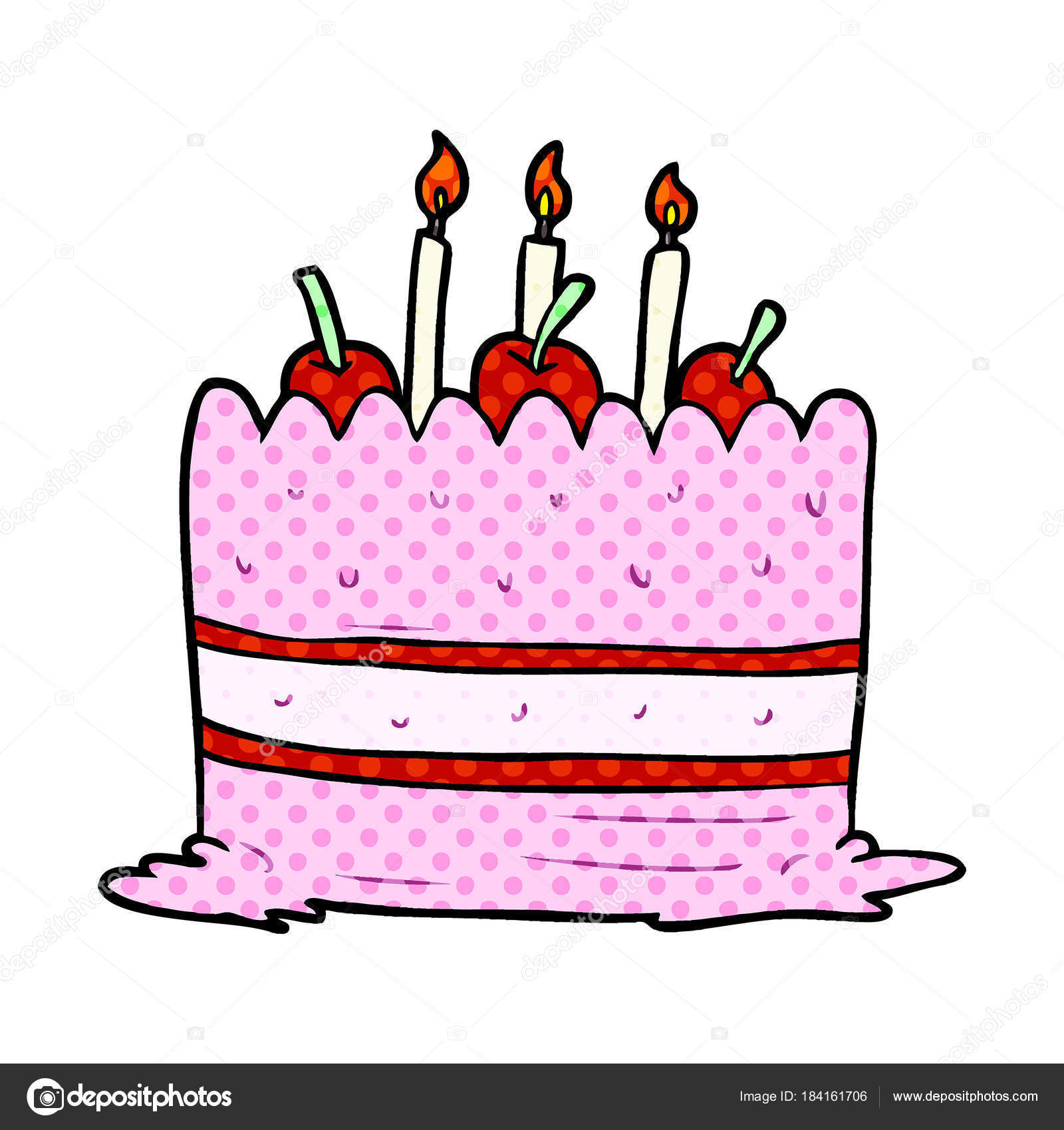 Illustration Vectorielle Gateau Anniversaire Dessin Anime Image Vectorielle Par Lineartestpilot C Illustration