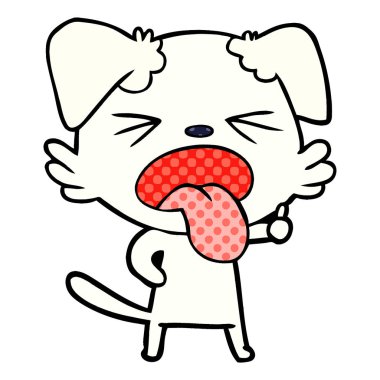 vektör çizim karikatür köpek bıkkın