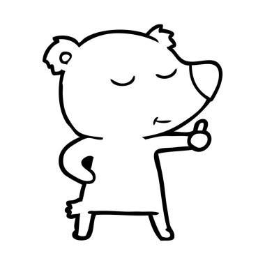 mutlu karikatür ayı vektör çizim