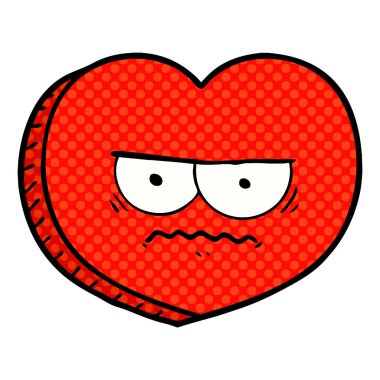 Karikatür kalp çiziminin vektör çizimi