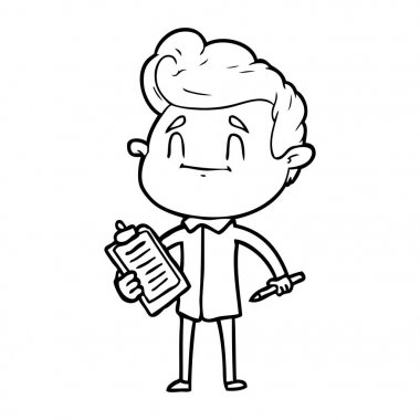 mutlu çizgi film adam vektör çizim