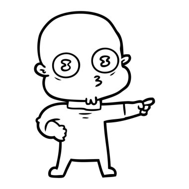 çizgi film garip kel uzay adamı