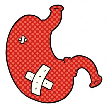 vektör çizim karikatür mide