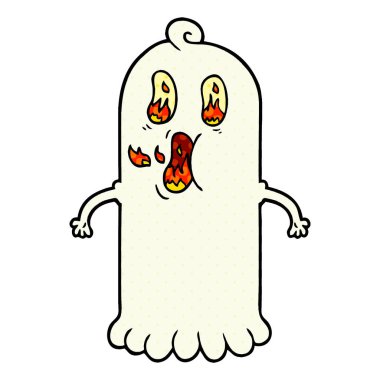 çizgi film hayalet yanan gözleri ile