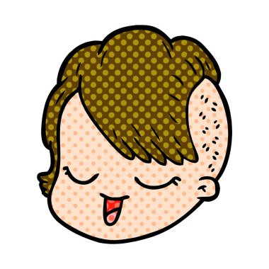 vektör çizim karikatür kadın yüzü