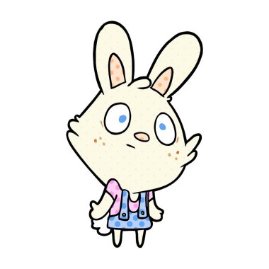 Tatlı çizgi film tavşanının vektör çizimi