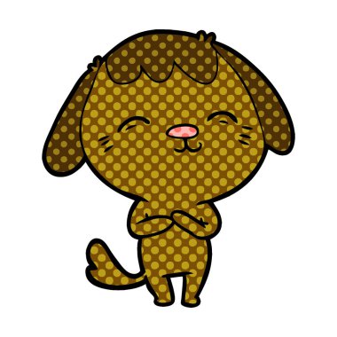 vektör çizim mutlu karikatür köpek