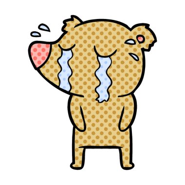 vektör çizim ayı ağlıyor çizgi film