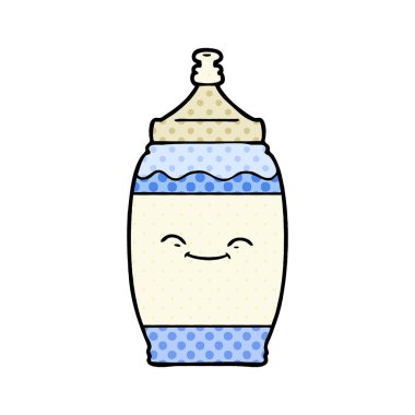 karikatür mutlu su şişesi