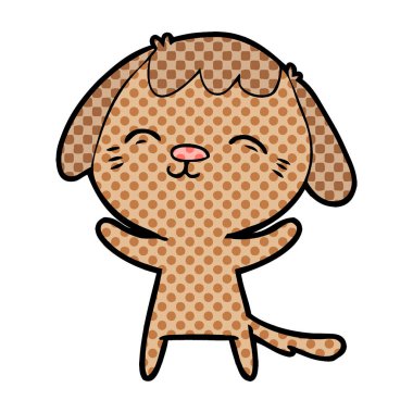 vektör çizim mutlu karikatür köpek