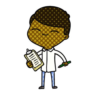 klibi kurulu ile gülümseyen adam çizgi film