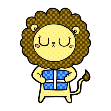 Noel hediyesi ile çizgi film aslan