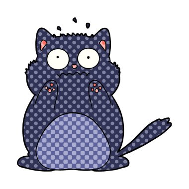 vektör çizim karikatür endişeli kedi