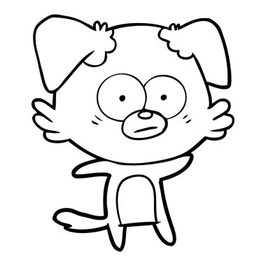 vektör çizim gergin köpek çizgi film