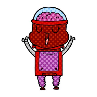 mutlu karikatür robot vektör çizim