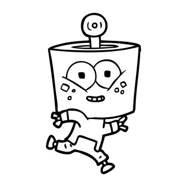 mutlu karikatür robot çalışan