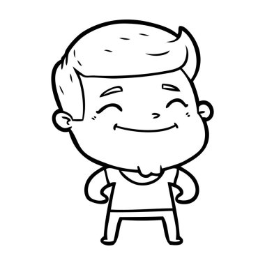 mutlu karikatür moda adam