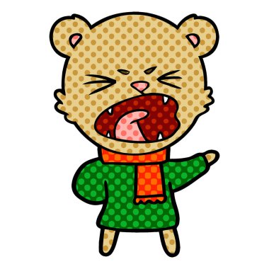 kızgın çizgi film ayı vektör çizim