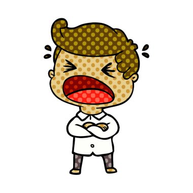 vektör çizim karikatür bağıran adam