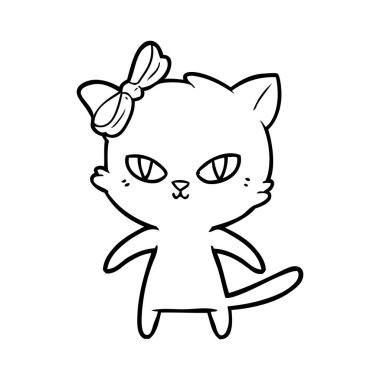 Çizgi film kedisinin vektör çizimi