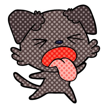 vektör çizim karikatür köpek bıkkın