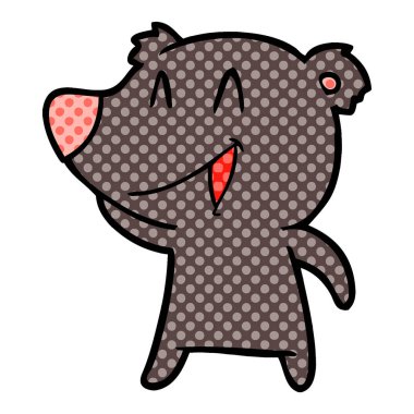  ayı karikatür gülen vektör çizim