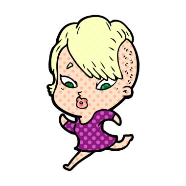 vektör çizim karikatür sürpriz kız