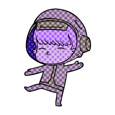 vektör çizim karikatür meraklı astronot