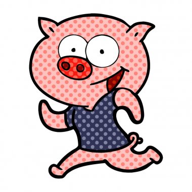 neşeli domuz egzersiz çizgi film