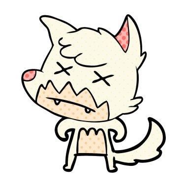 Çizgi film tilkisinin vektör çizimi