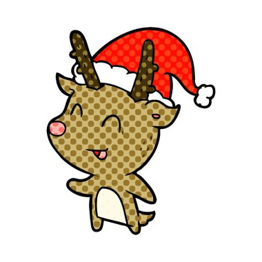 vektör çizim karikatür Noel reindeer