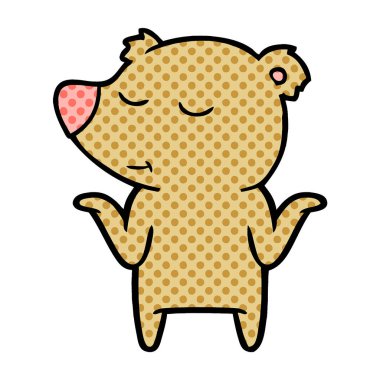 mutlu karikatür ayı vektör çizim