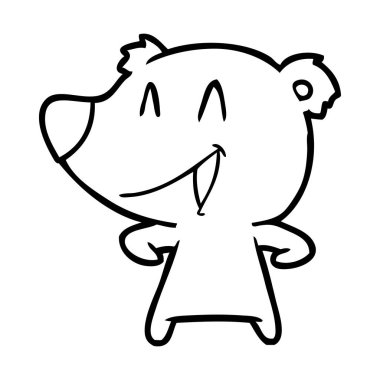  ayı karikatür gülen vektör çizim