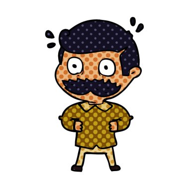 çizgi film adam şok bıyıklı