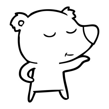 mutlu karikatür ayı vektör çizim