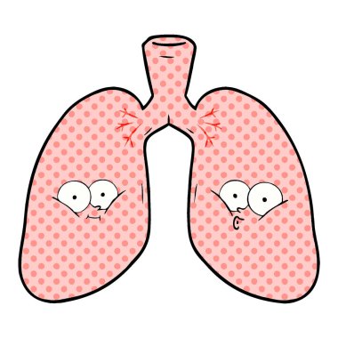vektör çizim karikatür akciğer